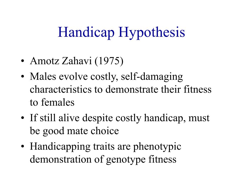handicap hypothesis definition