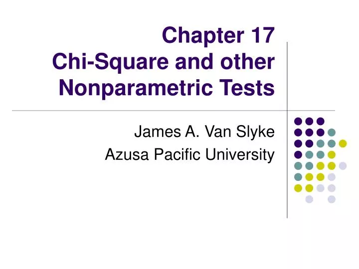chapter 17 chi square and other nonparametric tests n.