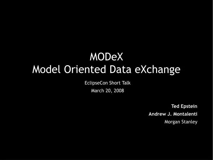 modex model oriented data exchange n.