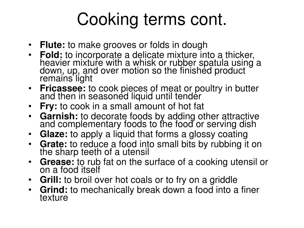 PPT Cooking Terms PowerPoint Presentation Free Download ID 1068044