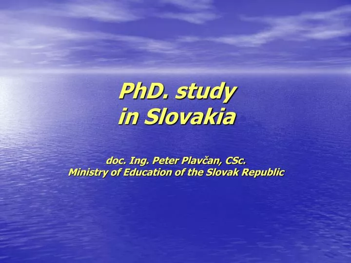 phd study in slovakia