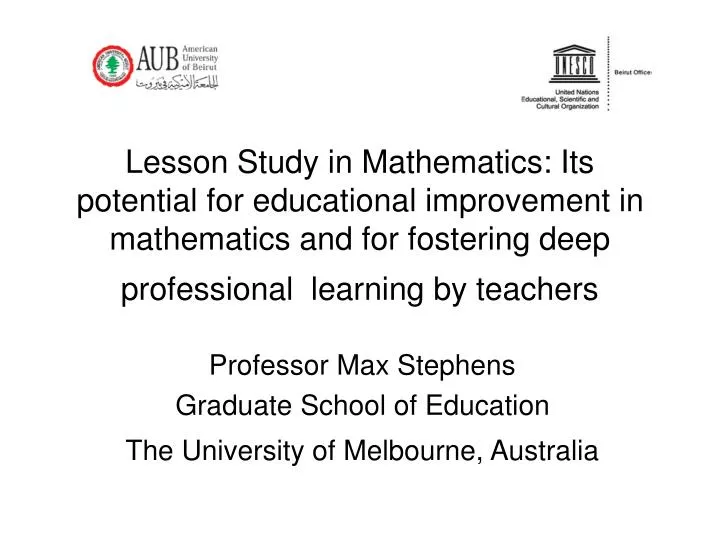 professor max stephens graduate school of education the university of melbourne australia n.