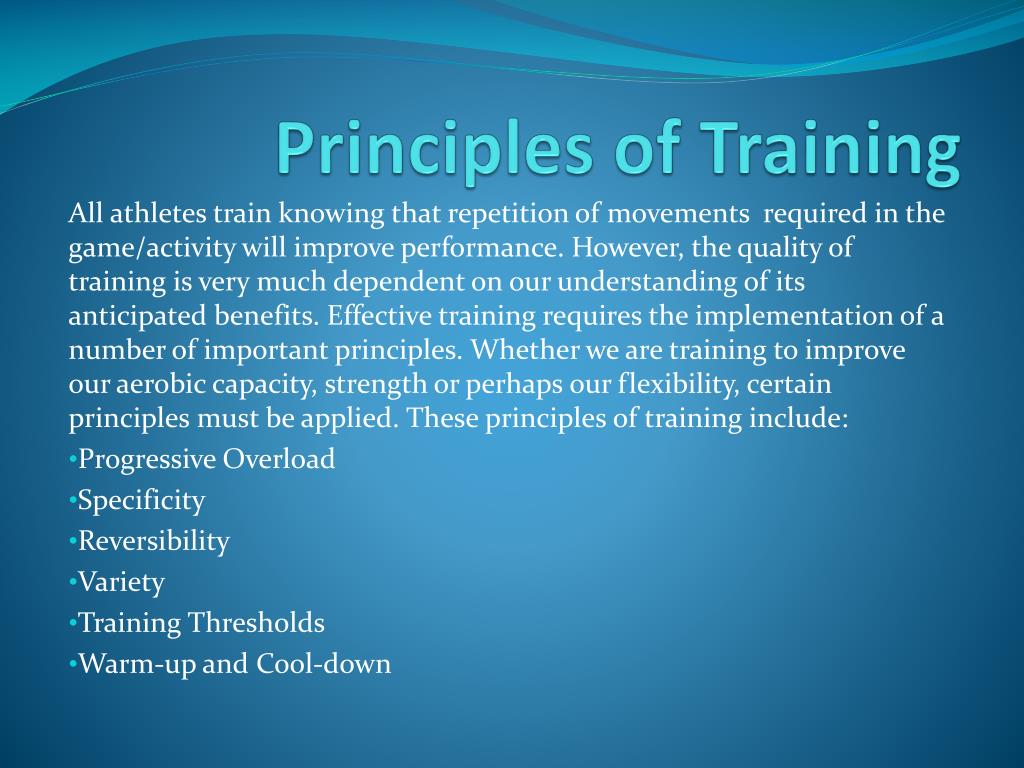 PPT Principles Of Training PowerPoint Presentation Free Download 