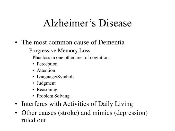Ppt Alzheimer S Disease Powerpoint Presentation Free Download Id 1069476