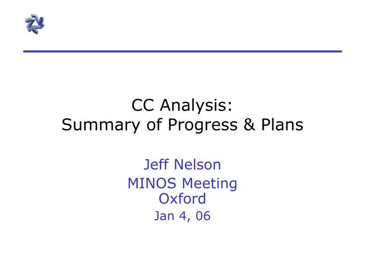 cc analysis summary of progress plans n.