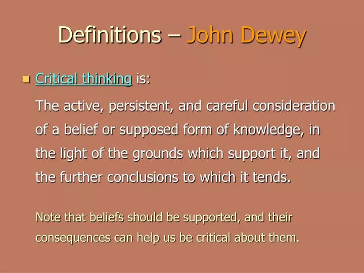 john dewey critical thinking