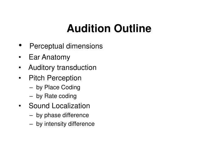 audition outline n.