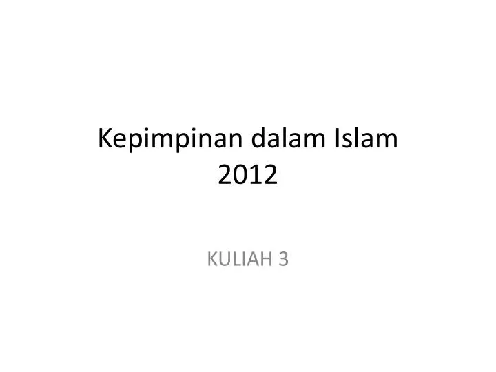 kepimpinan dalam islam 2012 n.