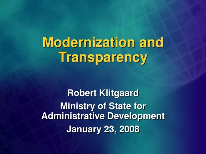modernization and transparency n.