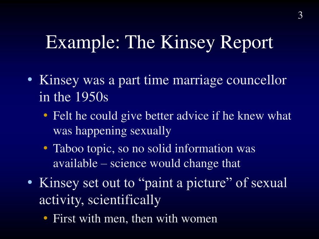 the sample kinsey used in his research was