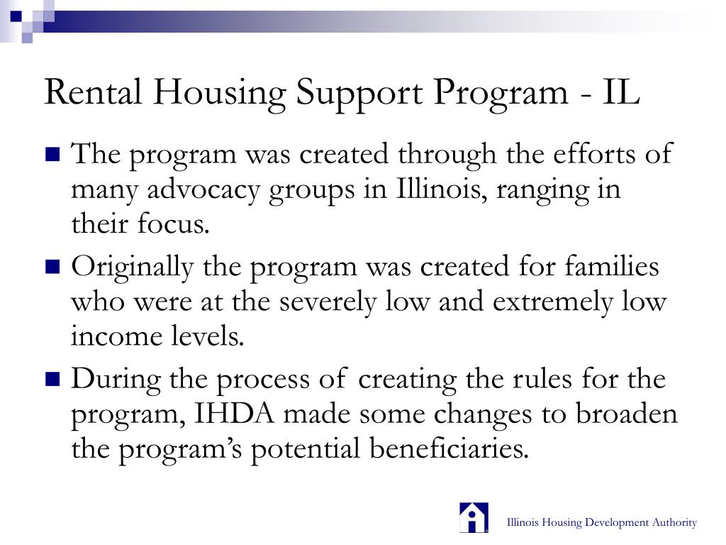 PPT Illinois Housing Development Authority Rental Housing Support