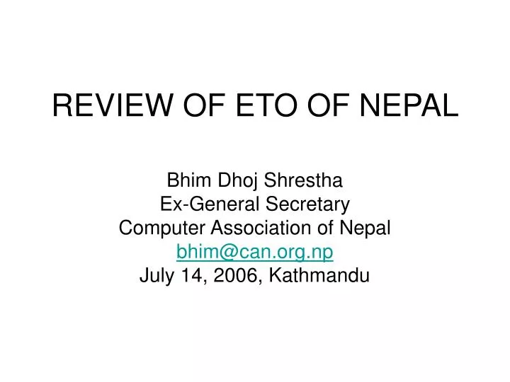 review of eto of nepal n.