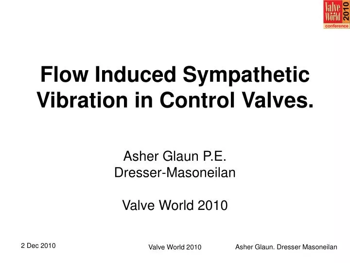 Ppt Flow Induced Sympathetic Vibration In Control Valves