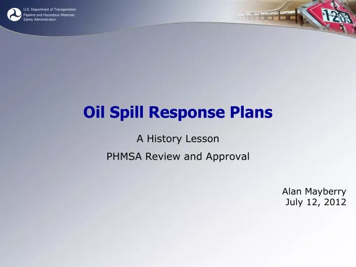 PPT Oil Spill Response Plans PowerPoint Presentation, free download