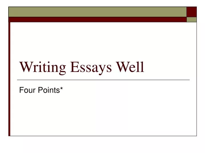 write an essay on well