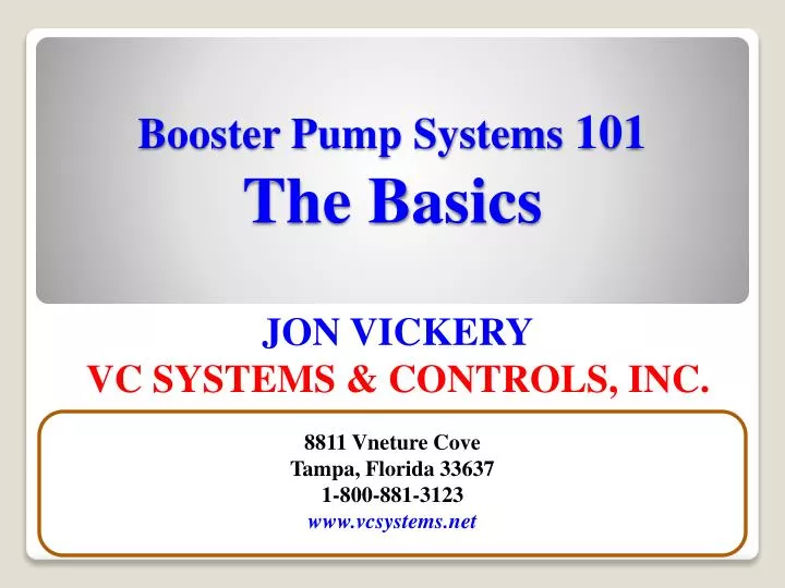 PPT Booster Pump Systems 101 The Basics PowerPoint Presentation, free