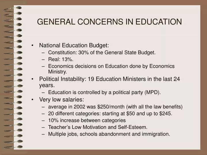 general concerns in education n.