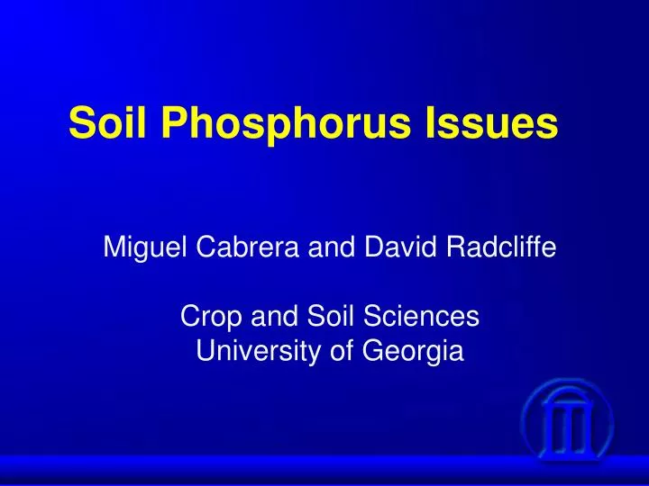 soil phosphorus issues n.