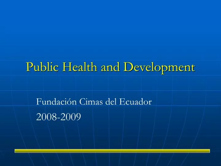 public health and development n.