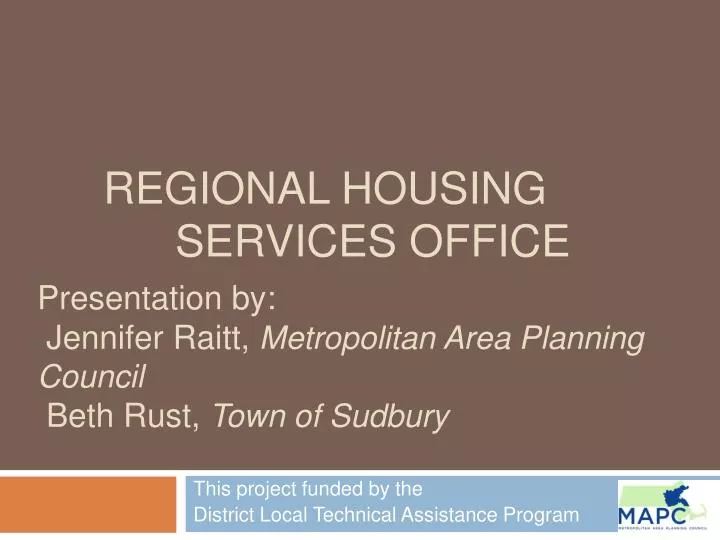 PPT Regional Housing Services Office PowerPoint Presentation, free