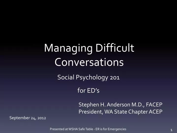PPT Managing Difficult Conversations PowerPoint Presentation Free