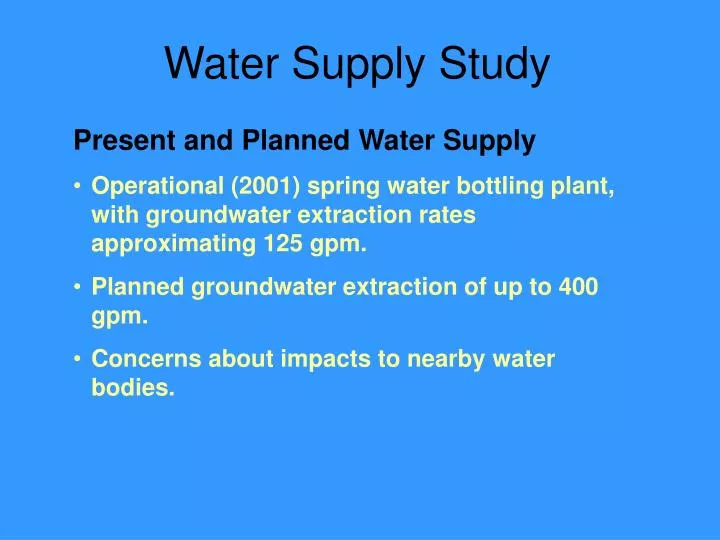 research topics in water supply