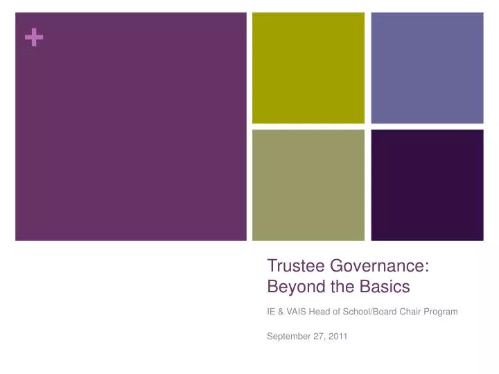 trustee governance beyond the basics n.