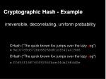 cryptographic hash example