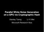 parallel white noise generation on a gpu via cryptographic hash