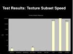 test results texture subset speed