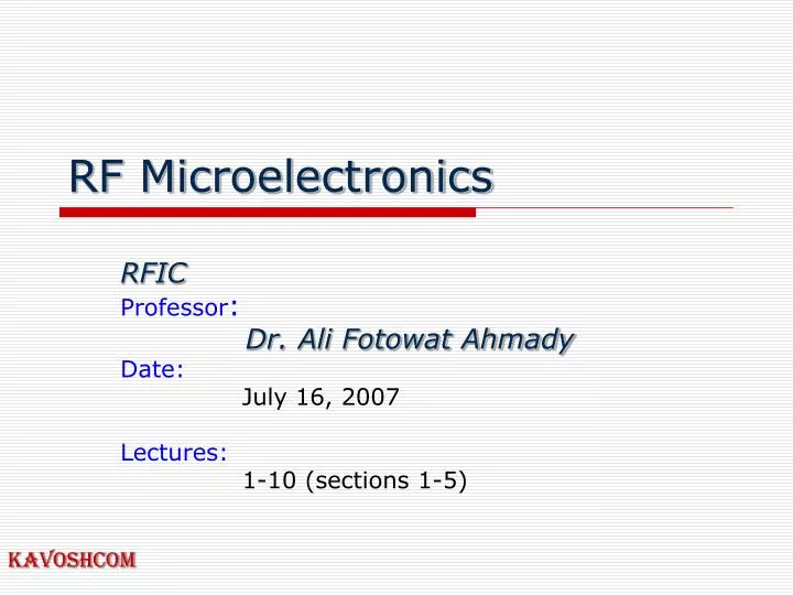 rf microelectronics n.
