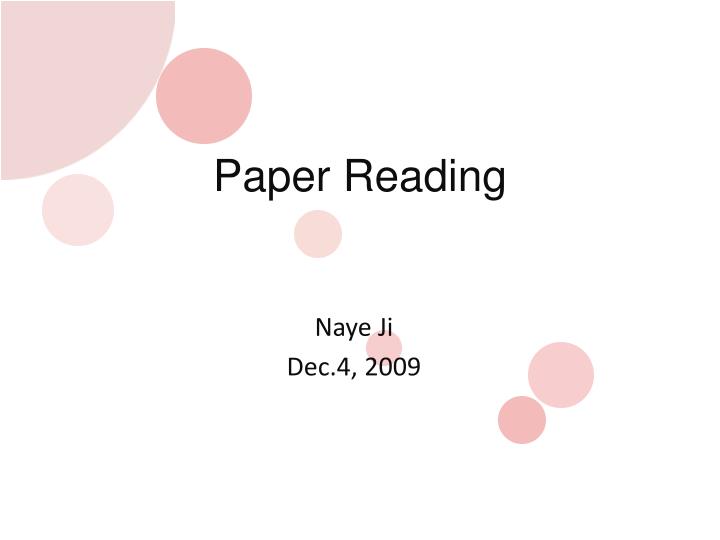 paper presentation on reading
