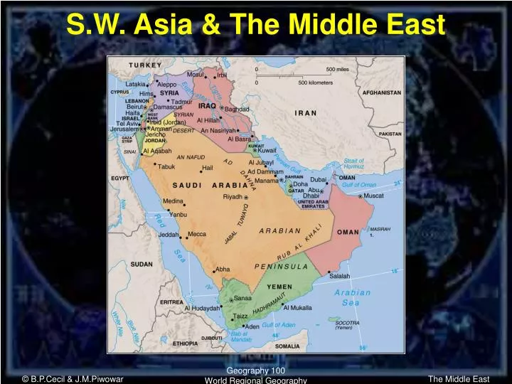 s w asia the middle east n.
