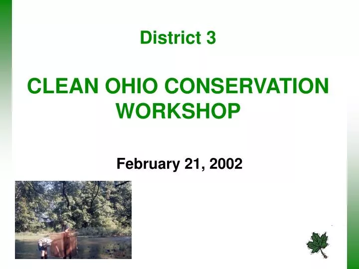 district 3 clean ohio conservation workshop n.