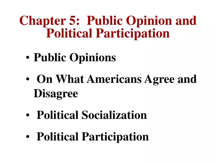 chapter 5 public opinion and political participation n.