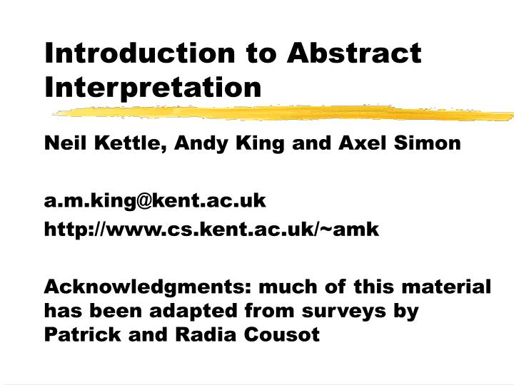 introduction to abstract interpretation n.