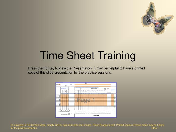 time sheet training n.