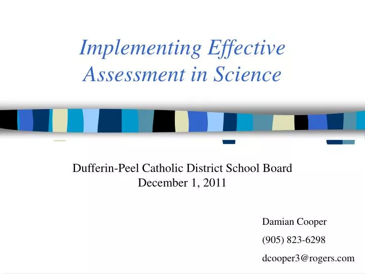 Ppt Implementing Effective Assessment In Science Powerpoint