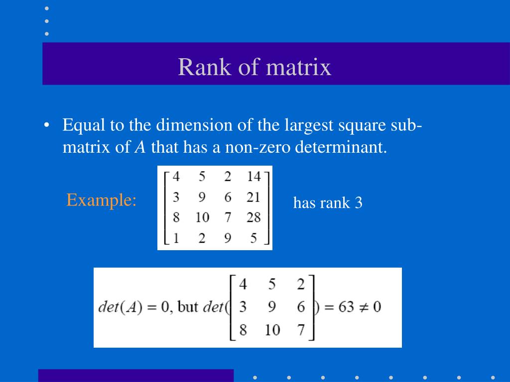 rank of matrix presentation ppt