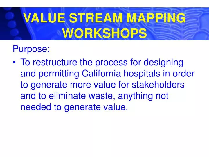 value stream mapping workshops n.