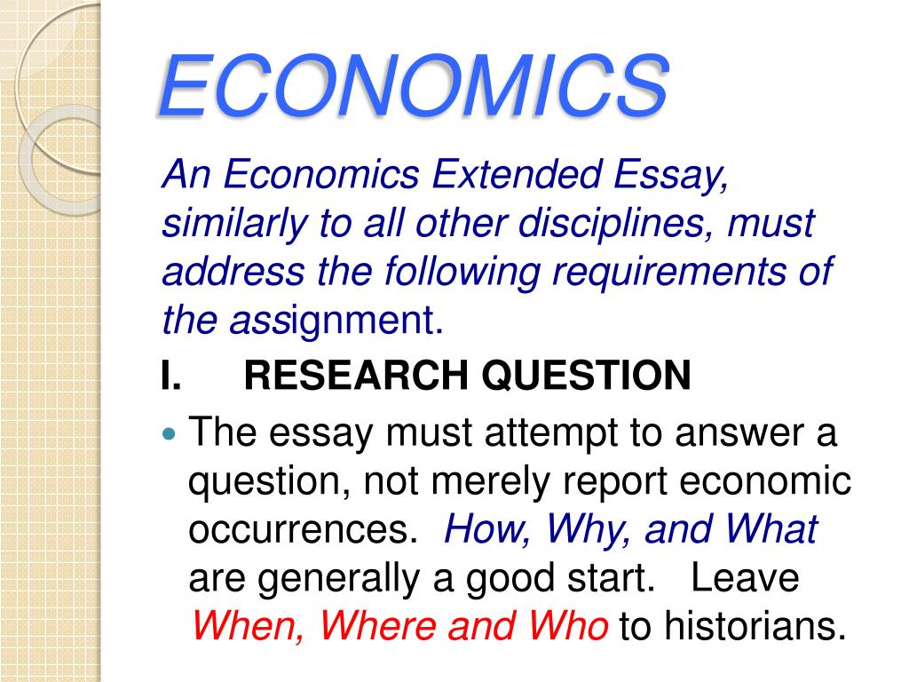 economics extended essay topic ideas