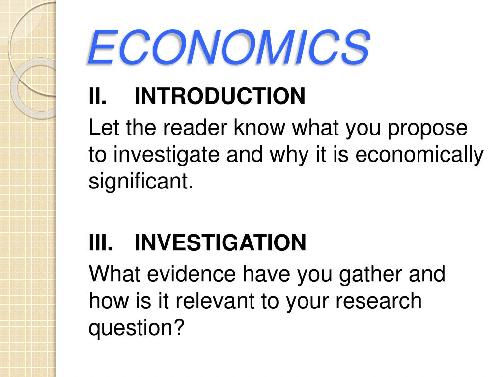 economics extended essay methodology