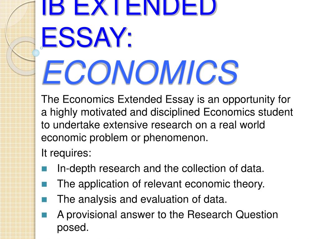 economics extended essay research questions