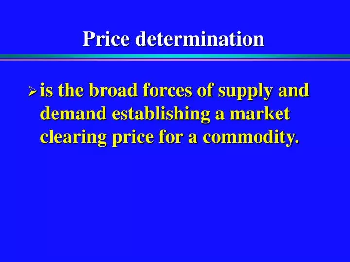 price determination n.