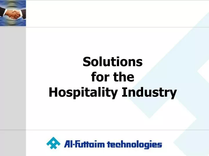 solutions for the hospitality industry n.
