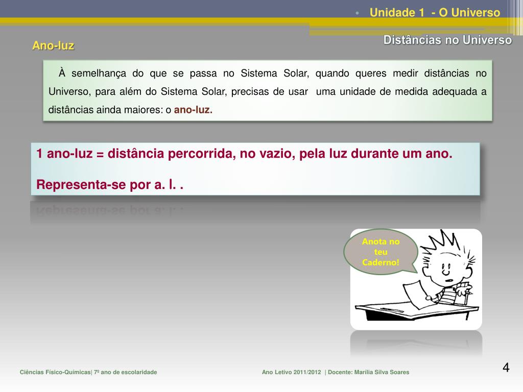 PPT - Unidade Astronómica Ano-luz Parsec PowerPoint Presentation, free  download - ID:1089452