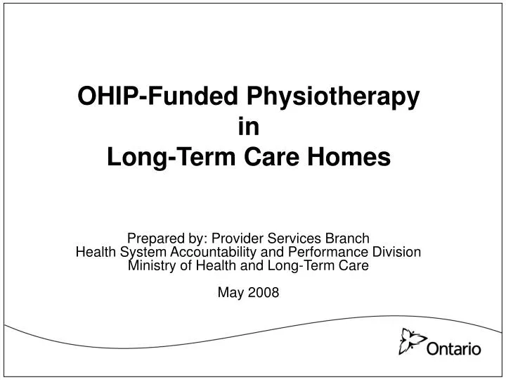 ohip funded physiotherapy in long term care homes n.