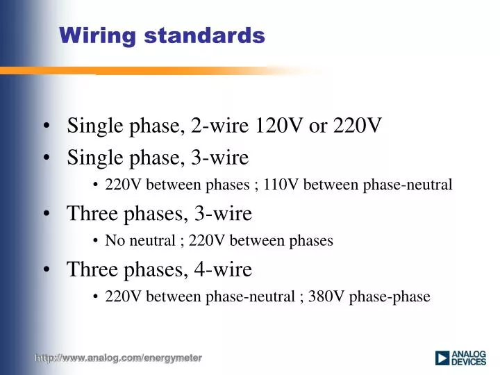 wiring standards n.