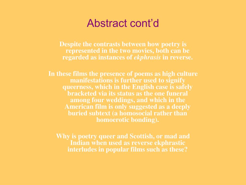 Ppt Ekphrasis In Reverse The Use And Abuse Of Poetry In Popular