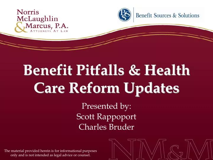 benefit pitfalls health care reform updates n.